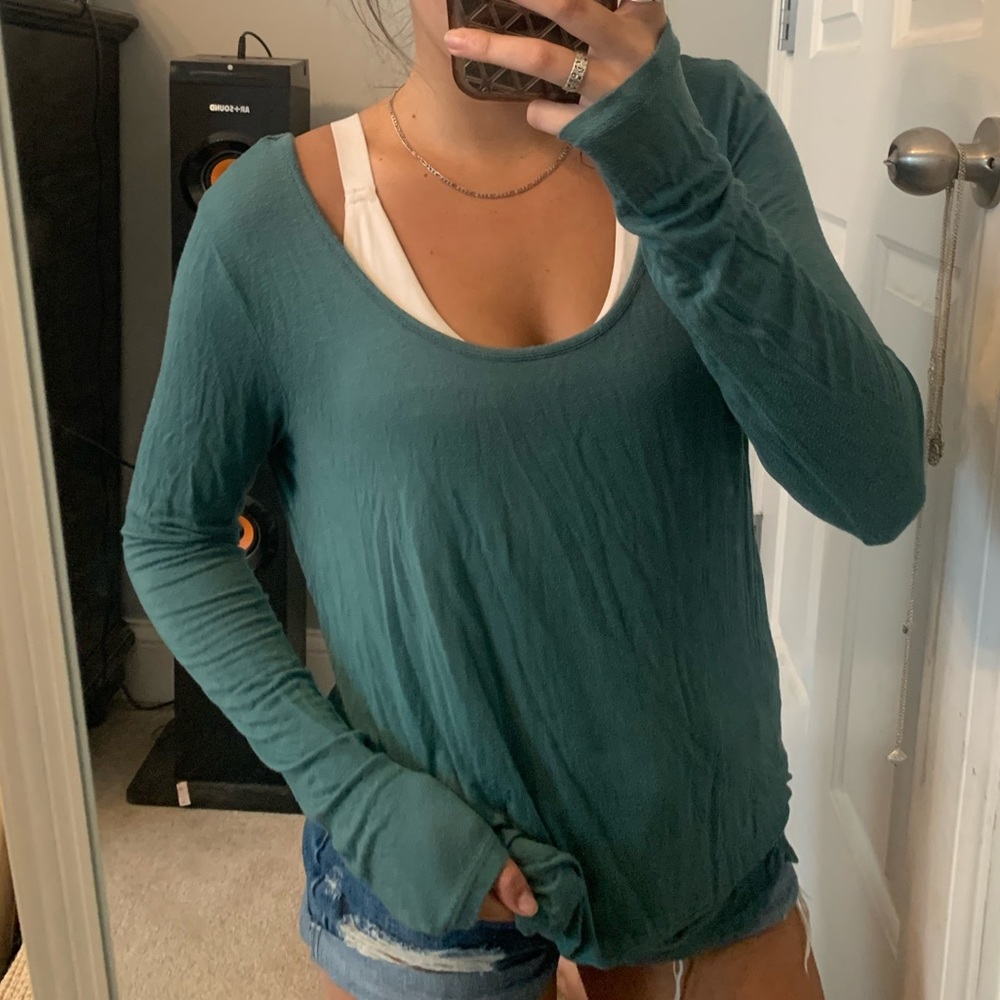 Green longsleeve top